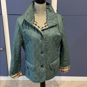 BURBERRY Teal Quilted Jacket L